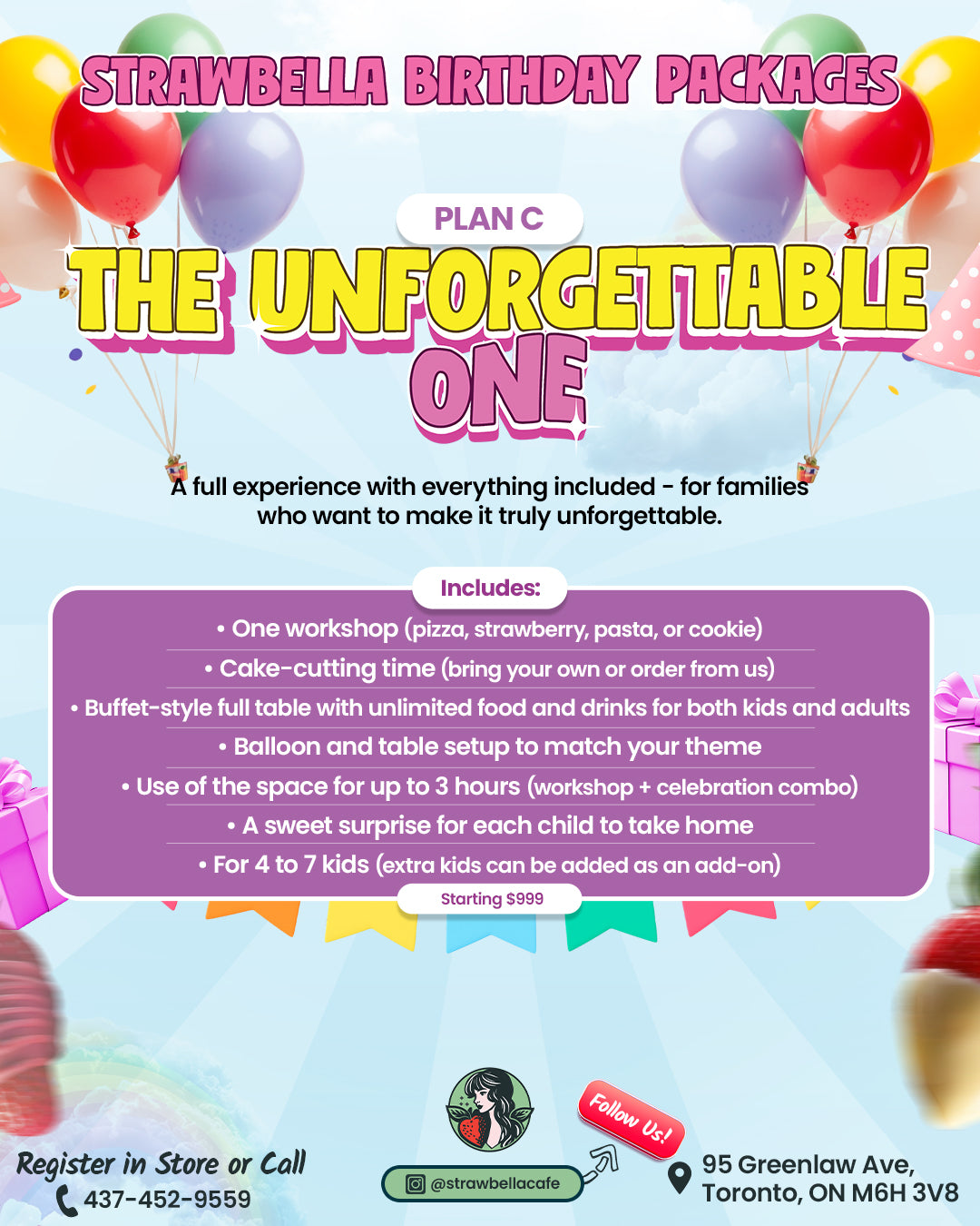 Birthday Packages PLAN C - The Unforgettable One